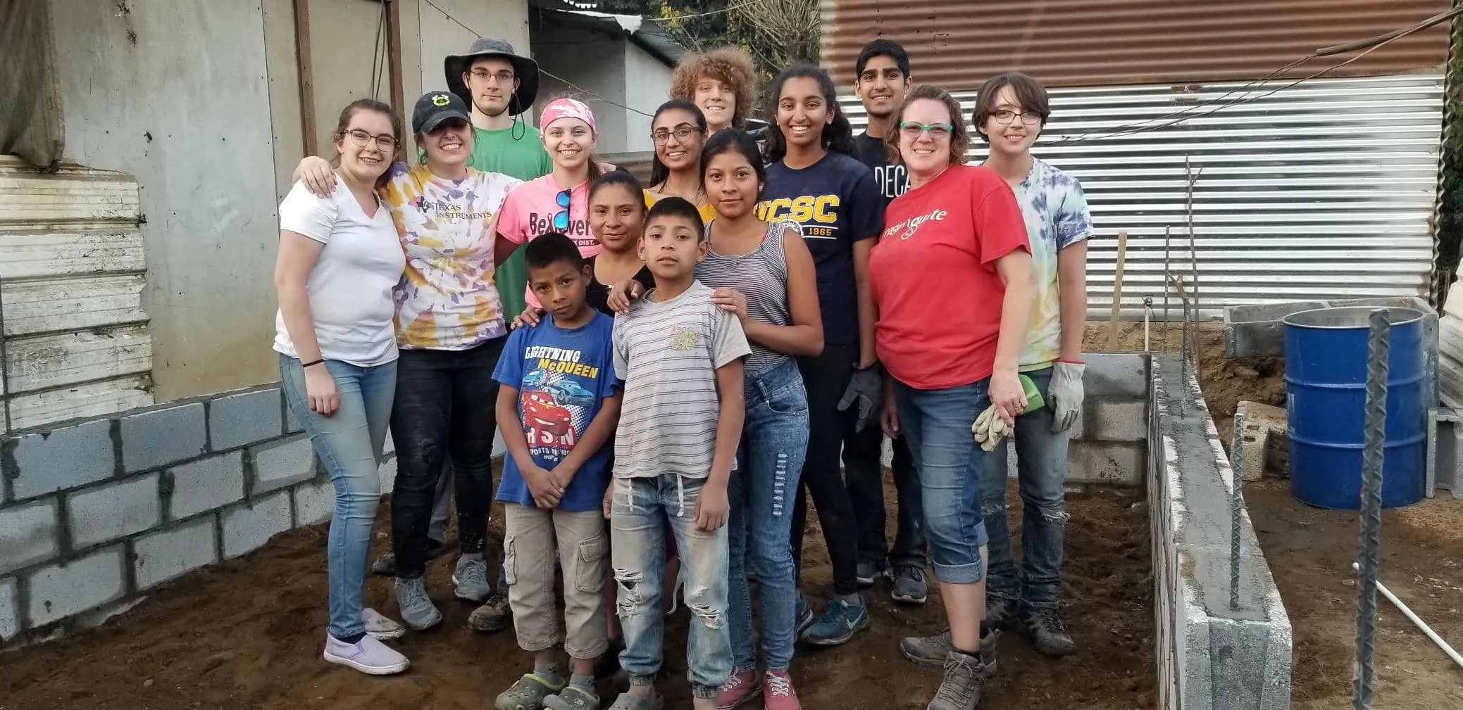 Group photo in our partially built house