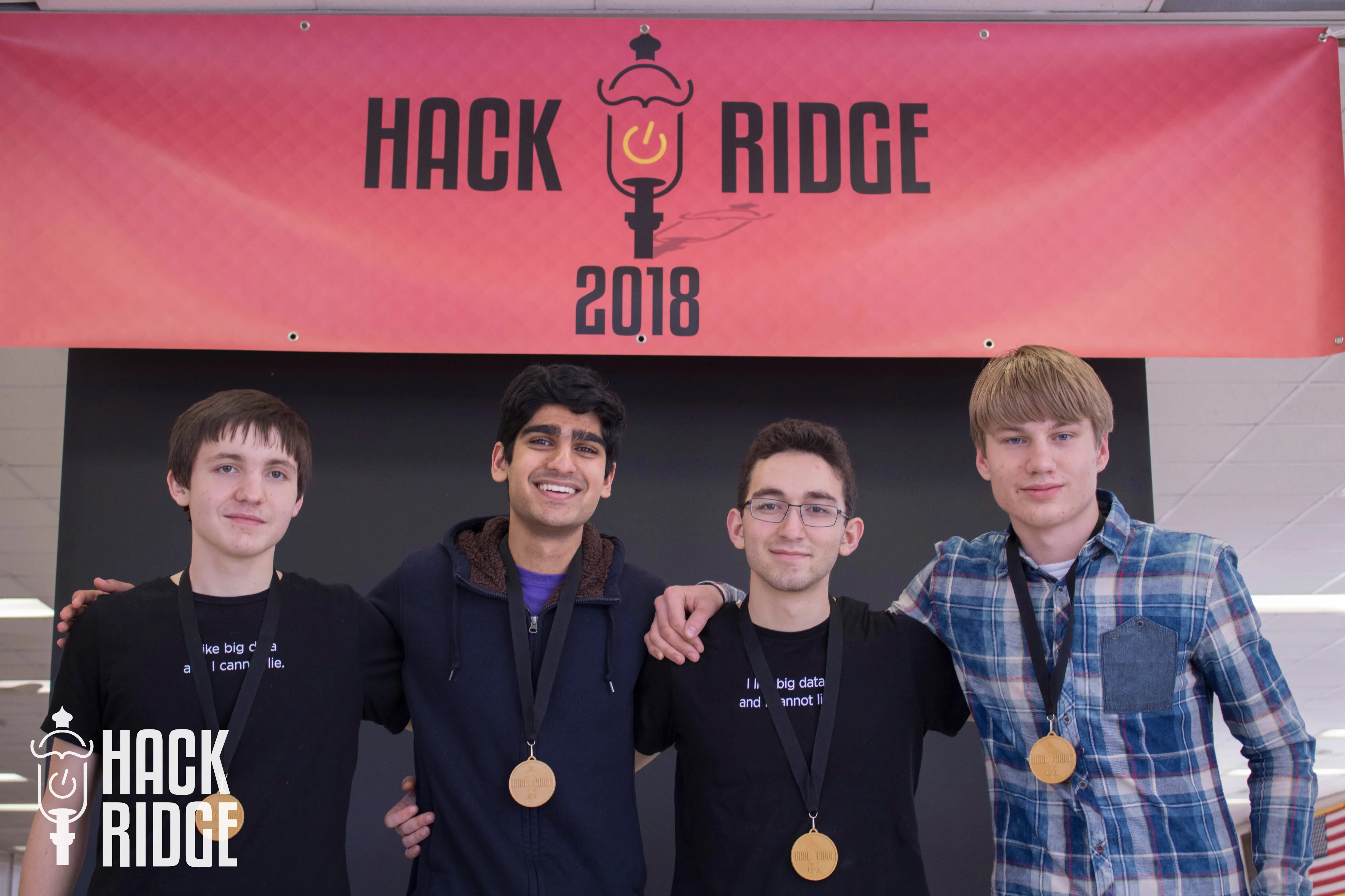 My team and me with our first place medals at HackRidge 2018