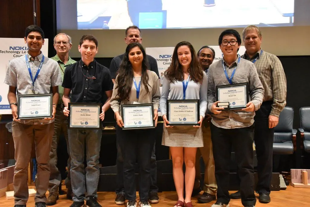 My robotics team receiving a participation certificate from Nokia